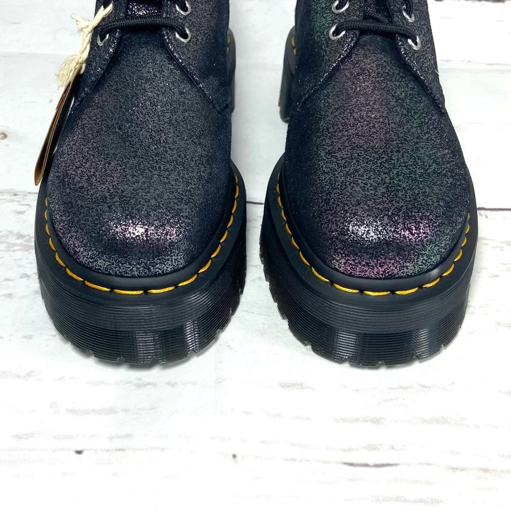 Dr Martens Shoes Women’s 10 Black 1461 Quad FL Platform Oxford‎ Glitter